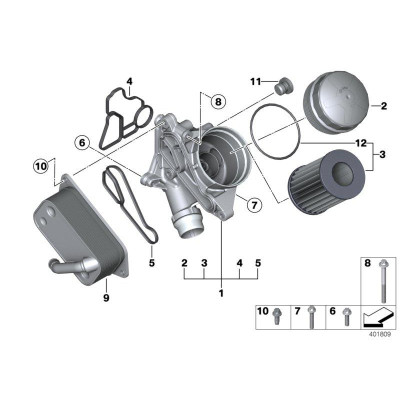 Chłodnica oleju BMW E60 E61 E63 E64 E65 E70 E71 E83 E84 E87 E90 E91 F01 F07 F10 F11 F12 F15 F20 F30 F31 F36 - 11427525333