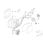 Ramka lusterka prawa BMW E36 E34 518 520 525 530 535 540 M5 316 318 320 323 325 328 prod od 09.1992r - 51164197450