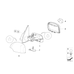 Pierścień mocujący lusterka zew. lewy BMW E53 X5 3,0d 3,0i 4,4i 4,6is 4,8is  - 51167002319