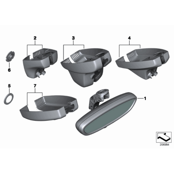 Kpl. pokryw podstawy lusterka BMW E60 E61 E63 E64 E65 E66 E81 E82 E84 E87 E88 E89 E90 - 51167076129