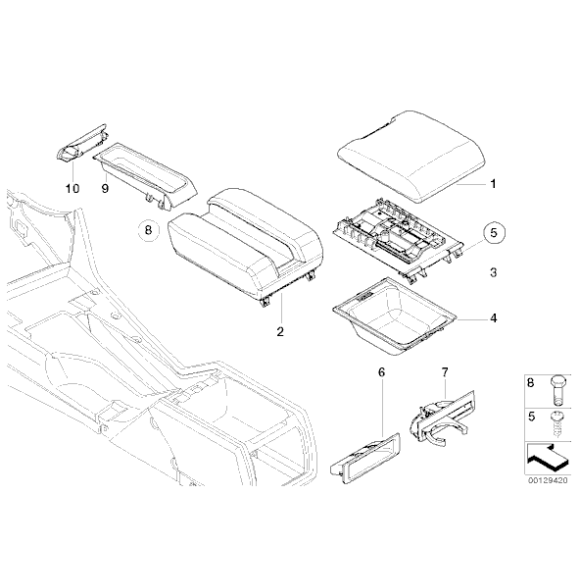 Uchwyt podłokietnika BMW E39 520d 520i 525d 525i 528i 530i 535i 540i 523i - 51167141735