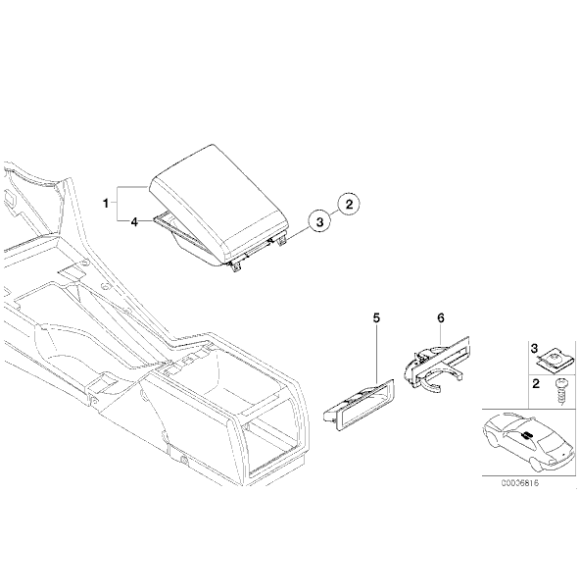 Schowek w konsoli środk. z tyłu - 51168159701