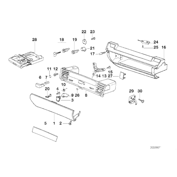 Zaczep zamka wnęki schowka na rękawiczki BMW E36 316 318 320 323 325 328 M3 - 51168177889
