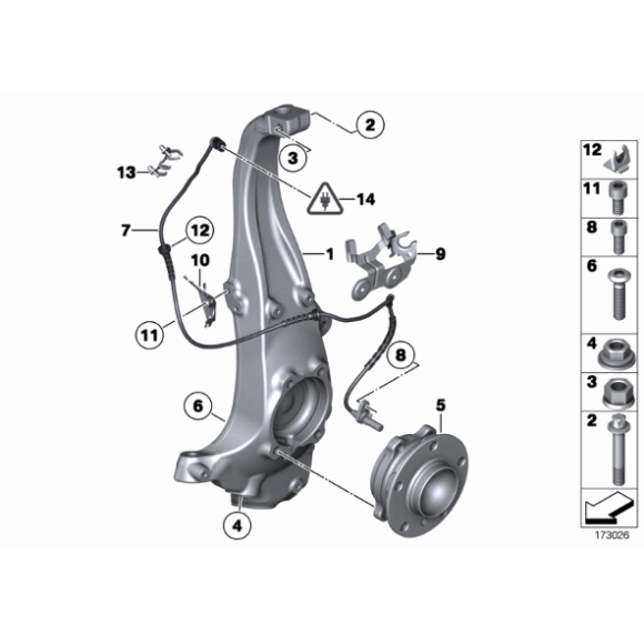 34526853859 Czujnik impulsów ABS DSC przód BMW F01 F02 F06 F07 F10 F11 F12 F13 - 34526853859 - Części oryginalne BMW Łódź | Sklep internetowy BMW