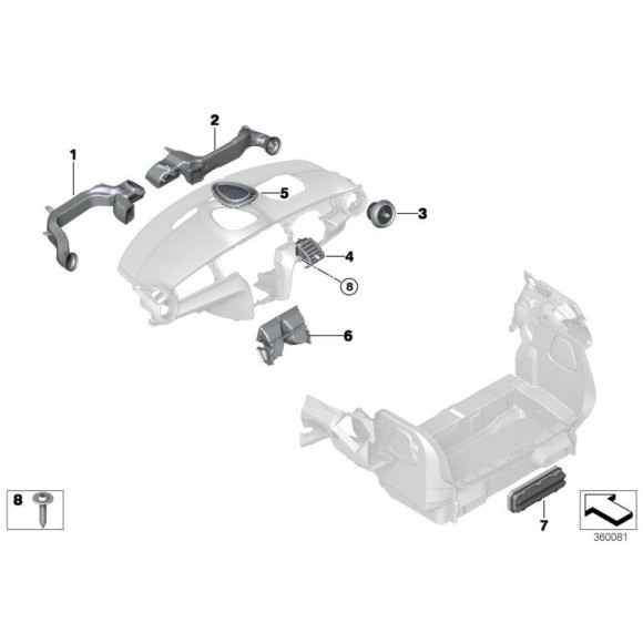 Odpowietrznik zderzaka tył BMW E60 E61 F01 F02 MINI F55 F56 F57 I12 i8 - 64229303806