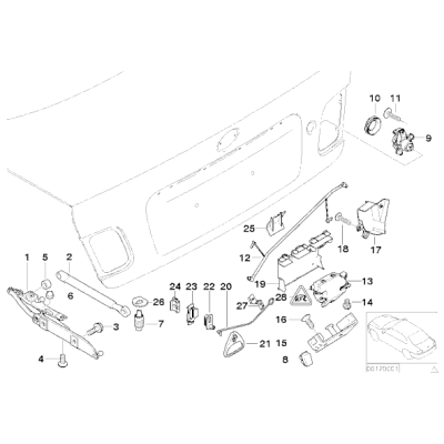 Siłownik amortyzator klapy tył BMW E46 sedan coupe 316i 318i 318d 320d 320i 323i 325i 328i 330i 330d M3 - 51248254281