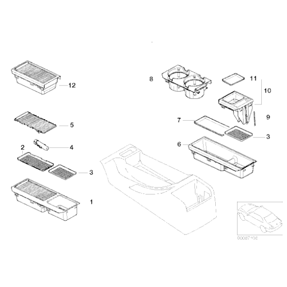 Uchwyt napojów BMW E46 316i 318i 318d 320i 320d 323i 325i 328i 330i M3 - 51168217953