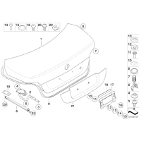Sprężyna amortyzująca klapy tył prawa BMW E60 E60N 520 525 523 530 535 540 550 M5 - 51247141490
