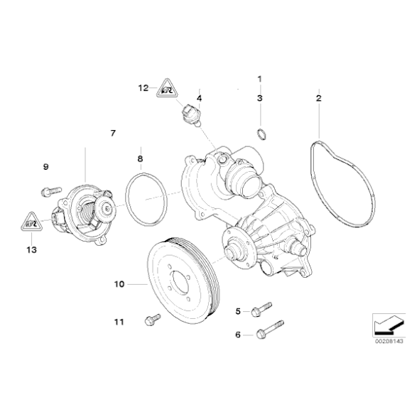 Pompa wody BMW E65 735i 745i 760i prod. do 2003-09  - 11517586780