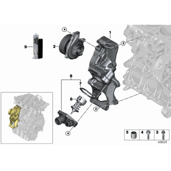 Obudowa termostatu BMW F39 F45 F46 F48 X1 X2 MINI F54 F55 F56 F57 F60 214 216 218 220 - 11518577894