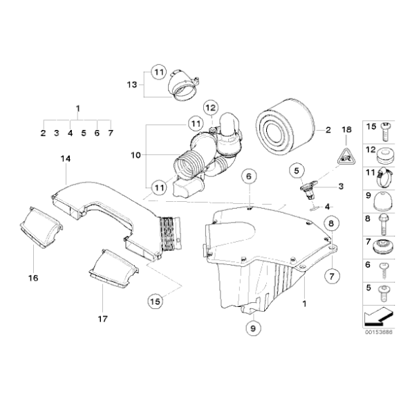 Filtr powietrza BMW E90 E91 E92 E88 E82 128i 328i 328iX N51 N52N - 13717542294