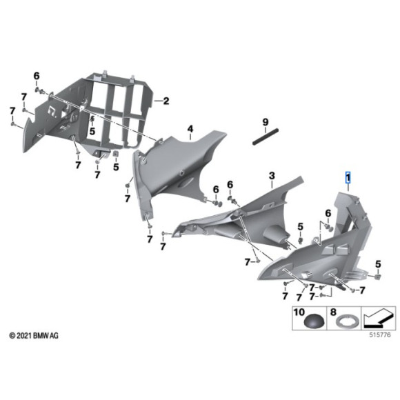 Obudowa chłodnicy prawa BMW K52 R1200RT R1250RT - 46631541736