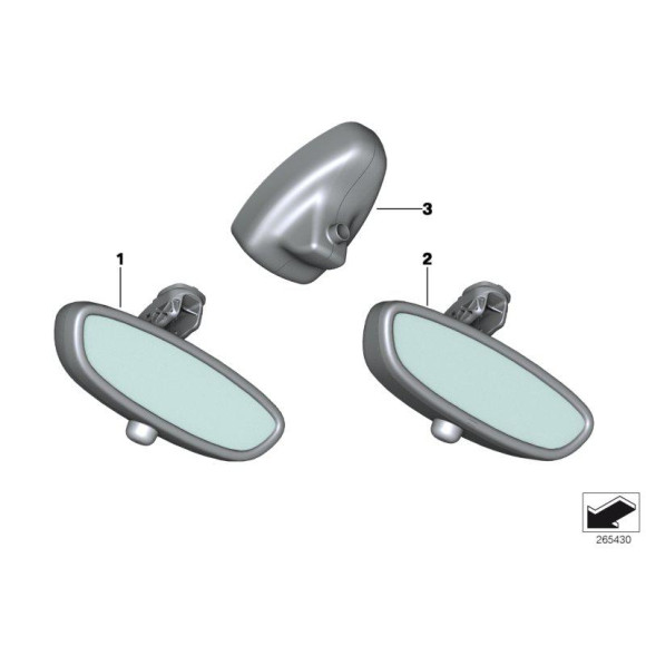 51168257203 Obudowa lusterka wewnętrznego BMW E38 E39 E46 E53 X5 E60 E61 E63 E83 X3 E85 Z4 MINI R58 R59 - 51168257203 - Części oryginalne BMW Łódź | Sklep internetowy BMW