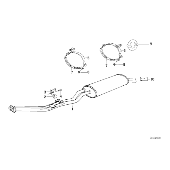 Obejma tłumika BMW E30 318i 323i 318is 320i 325i 325ix 325e M20 M40 M42 - 18211176713