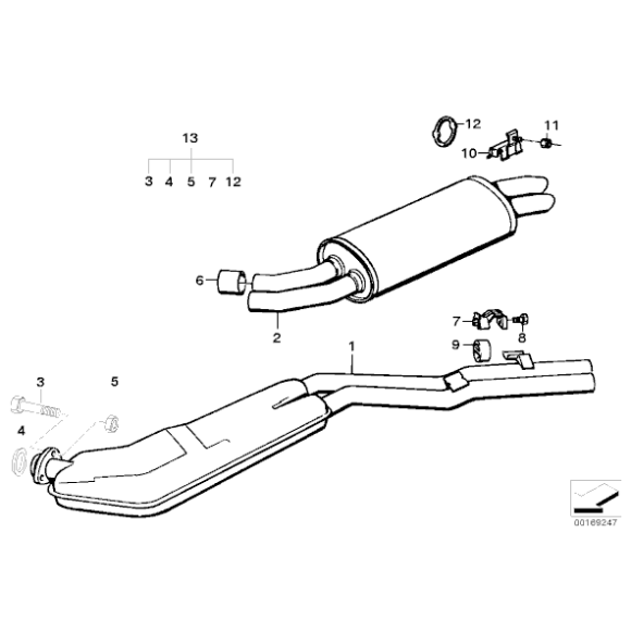 Uchwyt tłumika BMW E32 E34 E30 E28 - 18211712838