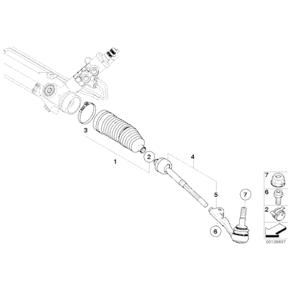 32106765090 Końcówka drążka kierowniczego BMW E87 E90 E81 E91 - 32106765090 - Części oryginalne BMW Łódź | Sklep internetowy BMW