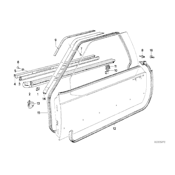 Uszczelka drzwi lewa BMW E24 628CSi 630CSI 633CSi 635CSi M635CSi M6 - 51211861501