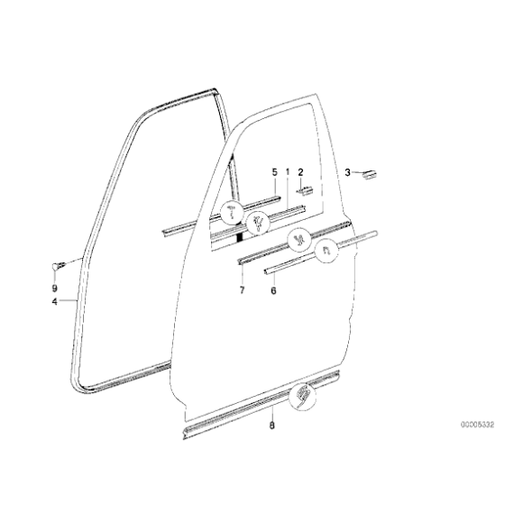 Osłona drzwi przód prawa dolna zgarniająca BMW E32 730 735 740 750 - 51211928008