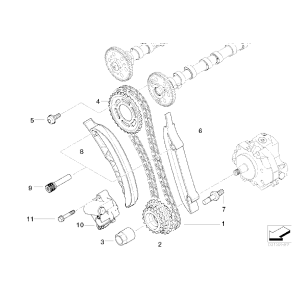 Napinacz łańcucha BMW E465 E60 E87 E90 318d 325d 330xd X3 520d 530d 535d 320d 330d - 13527787299