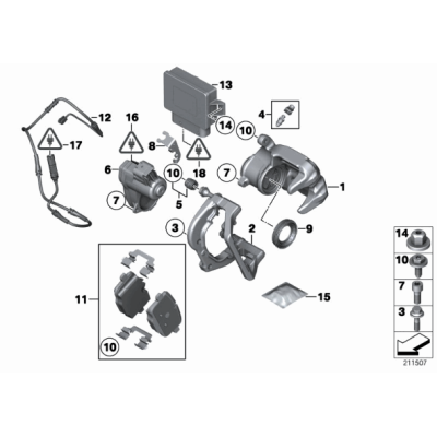 Czujnik klocków tył BMW F06 F10 F12 F13 M6 M5 - 34352284343