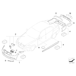 Nakładka dekoracyjna z karbonu do dyfuzora BMW Performance E90 E91 - 51122147973