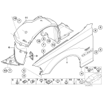Nadkole osłona dolne prawa przód BMW E46 316 320 323 325 328 330 - 51718193812