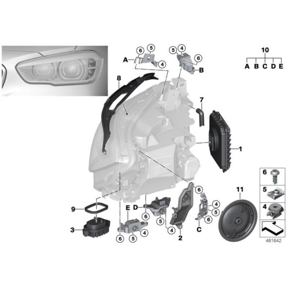Moduł LED zestaw BMW F20N F21N 114 116 118 120 125 135 140 - 63117428425
