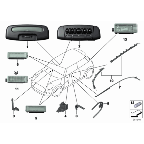 Moduł diod LED MINI F54 F55 F56 F57 F60 One Cooper JCW  - 63319263454