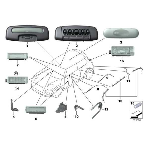 Moduł diod LED MINI F54 F55 F56 F57 F60 One Cooper JCW  - 63319263454