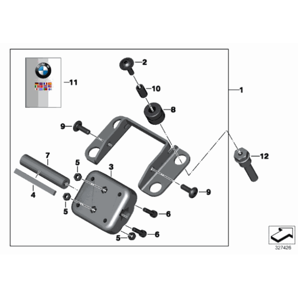77528529421 Mocowanie zacisków nawigatora BMW K71 K73 F800GT F800R - 77528529421 - Części oryginalne BMW Łódź | Sklep internetowy BMW