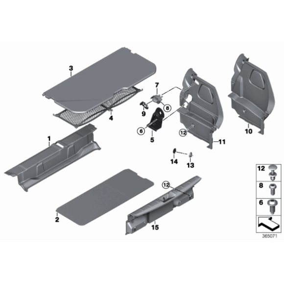 Mocowanie wsuwanej podłogi prawe MINI F55 F56 Cooper One JCW - 51477298618