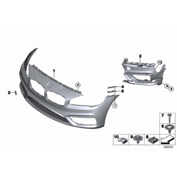 Mocowanie wspornik zderzaka przód lewe BMW F45 F46 F45N F46N - 51117301575