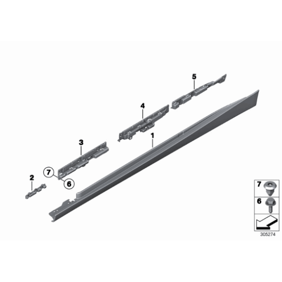 51777320209 Mocowanie wspornik lewy listwy progowej BMW F36 418 420 425 428 430 435 440 - 51777320209 - Części oryginalne BMW Łódź | Sklep internetowy BMW