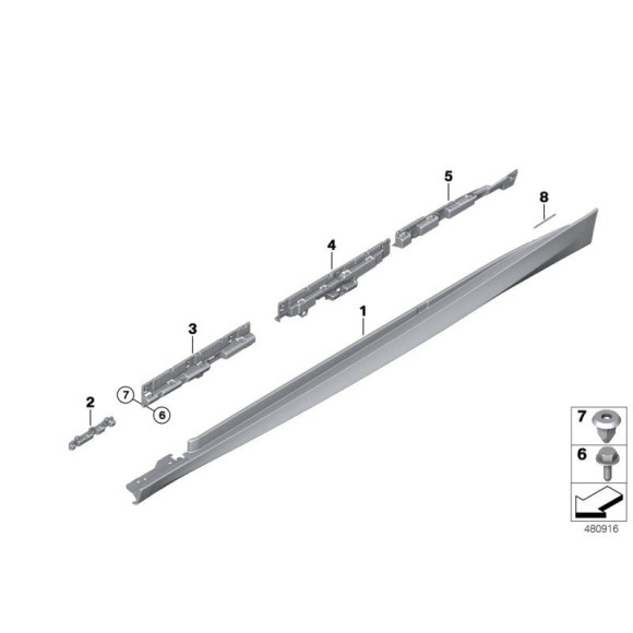 51777320209 Mocowanie wspornik lewy listwy progowej BMW F36 418 420 425 428 430 435 440 - 51777320209 - Części oryginalne BMW Łódź | Sklep internetowy BMW