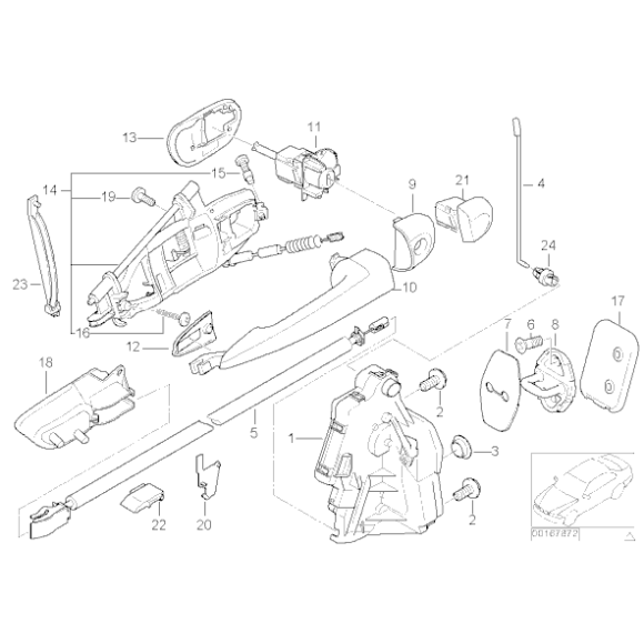 Zamek z kluczem lewy przód BMW E46 316 318 320 323 325 328 330 M3 - 51217019975