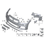 Mocowanie ścianki bocznej lewej zderzaka przód BMW F48 X1 16d 18d 18i 20d 20i 25dX 25iX - 51117354767