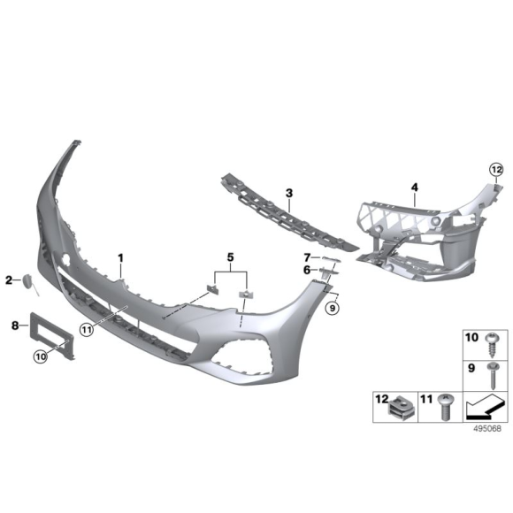 Mocowanie obudowy lewe BMW G20 G21 318d 320i 330d 330e 330iX 330dX - 51118069347
