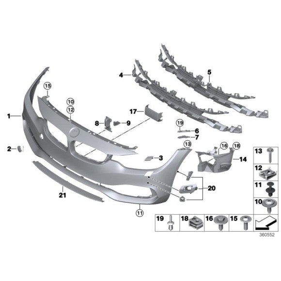 51117294656 Mocowanie halogenu BMW prawe F32 F33 F36 418 420 425 428 430 435 440 - 51117294656 - Części oryginalne BMW Łódź | Sklep internetowy BMW