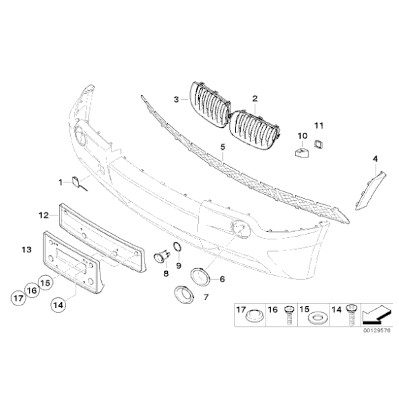 Mocowanie czujnika PDC przód zewnętrzny lewy BMW E83 X3 2,0d 2,5i 2,0i 3,0d 3,0i - 51113402837