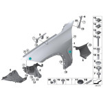51647294543 Mocowanie błotnika przód lewe BMW F15 F16 X6 F85 F86 X5 25d 28i 30d 30i 35d 35i 40d 40e 50d 50i - 51647294543 - Części oryginalne BMW Łódź | Sklep internetowy BMW