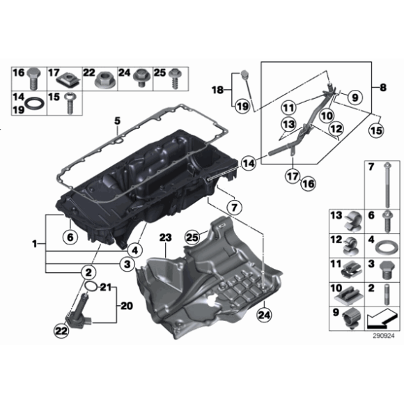 Miska olejowa BMW F10 F11 F01N F02N 750dX M550dX - 11138518716