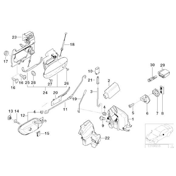 Klamka zewnętrzna przód lewa gruntowana BMW E38 725 728 730 735 740 750 - 51218166971