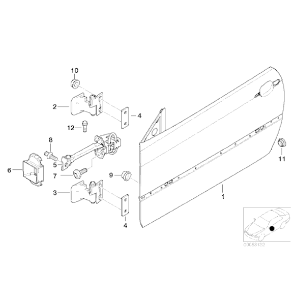 Ogranicznik drzwi BMW E46 Coupe 316Ci 320Ci 323Ci 328Ci 330Ci  - 51218204173