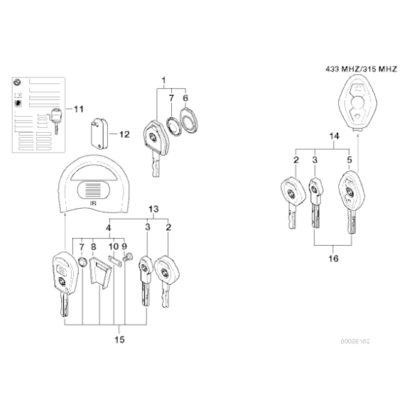 Etui do kluczyka BMW E12 E21 E23 E24 E28 E30 E32 E34 E36 E38 E39 E46 E53 X5 E9 - 51218213607