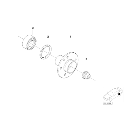 Łożysko koła tył E30 E36 E46 - Oryginał BMW - 33411130617
