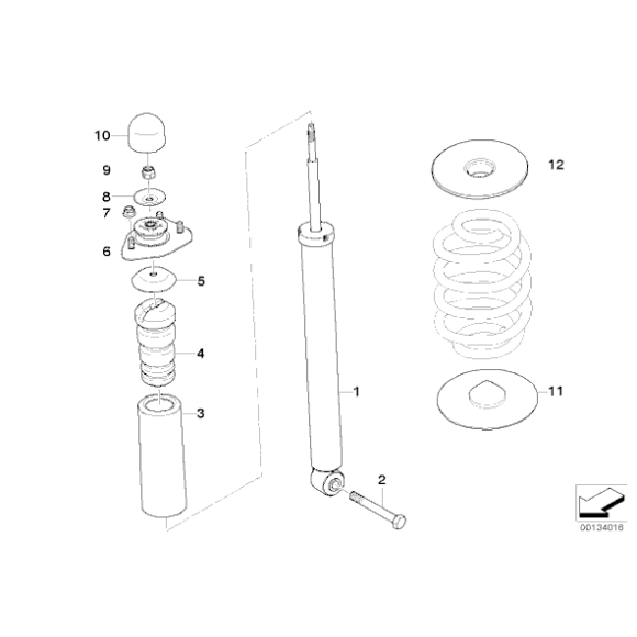 Odbój amortyzatora tył BMW E83 E83N X3 2,0d 2,0i 1,8d 2,5i 2,5si 3,0si 3,0sd 3,0i 3,0d - 33503404974
