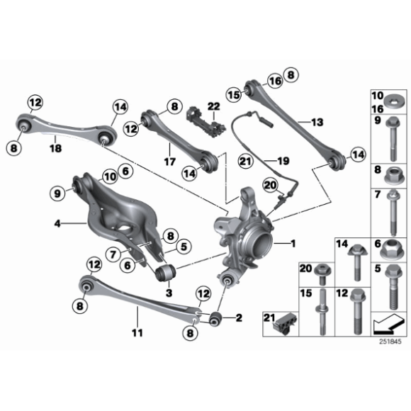 Tuleja wahacza tył pływająca BMW E87 E81 F20 F30 E90 E91 E92 X1 - 33326792553