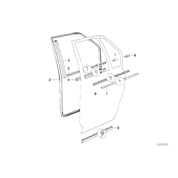 Osłona drzwi tył lewa dolna zgarniająca BMW E32 730 735 740 750 - 51221928041