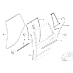 Listwa uszczelniająca tył zewnętrzna lewa BMW E36 sedan touring 316 318 320 323 325 328 M3 - 51221960847
