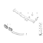 Listwa pod reflektor lewa BMW E39 520 523 525 530 540 M5 - 51138168809